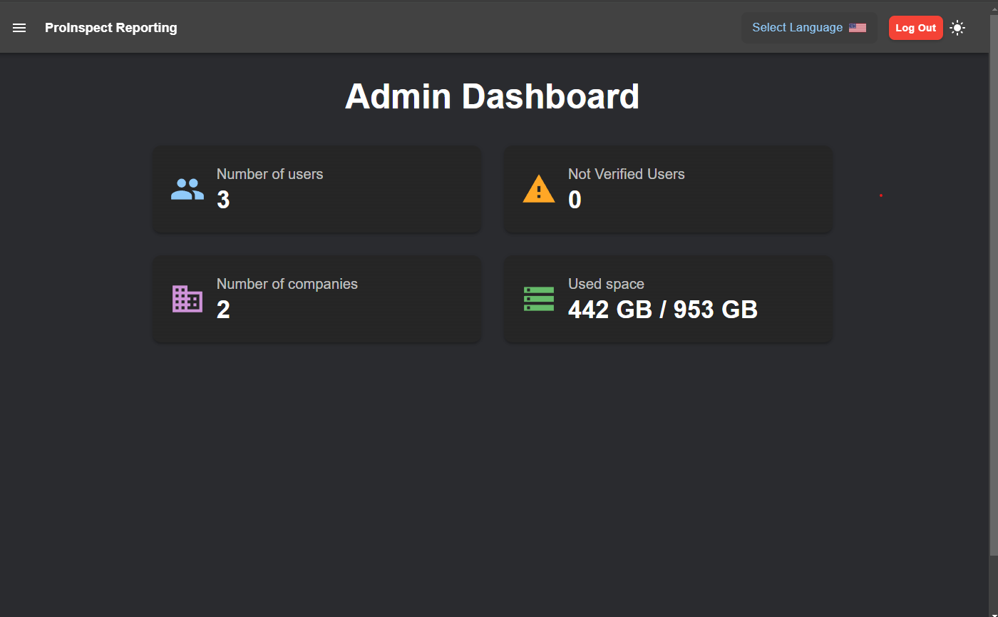 Dashboard ProInspect – přehled zakázek